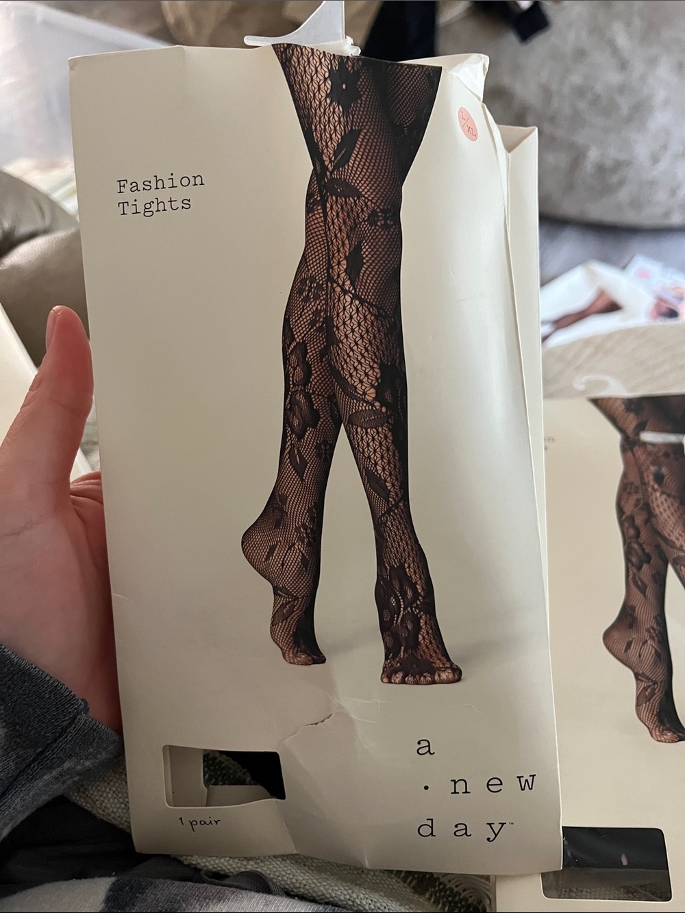 a new day Black Floral Lace Fashion Tights